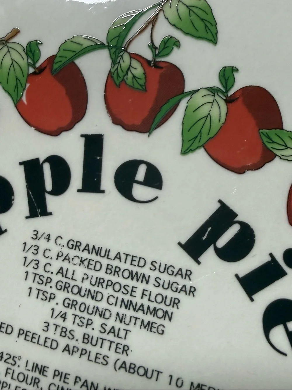 Vintage Royal Red Apple Pie Plate Recipe Plate 11” Ceramic Farmhouse Cottagecore